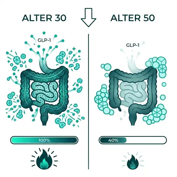 GLP-1 Level Vergleich zwischen Alter 30 und Alter 50
